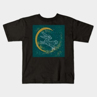 Aqua lunar rabbit Kids T-Shirt